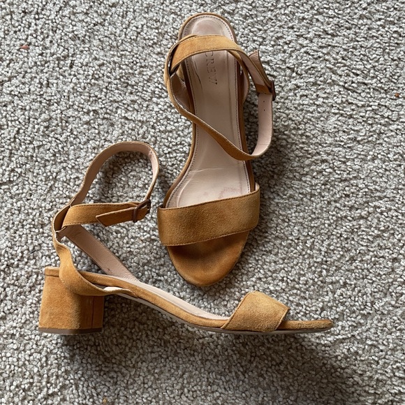 J. Crew Lottie Suede Sandals in tan 8 roasted cider - Picture 3 of 5